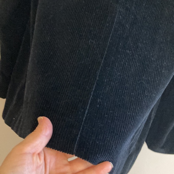 Vintage Blazer Womens Medium Black Cotton Corduroy Jacket Retro 80s Academia - Picture 10 of 15